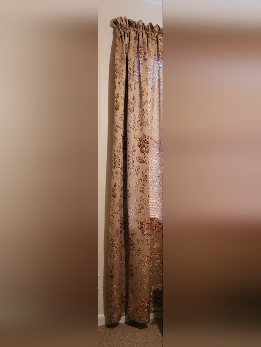 Vintage Styled Drapery (4 Panels) 3 Free Sheer Curtains Included